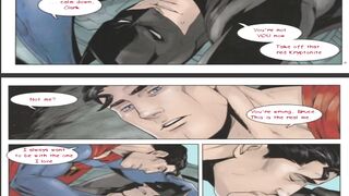 Superman x Batman yaoi cartoon destroyed by Batmans thick cock