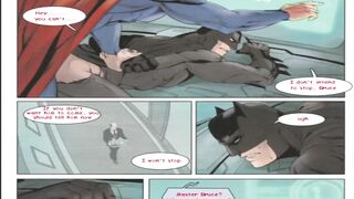 Superman x Batman yaoi cartoon destroyed by Batmans thick cock