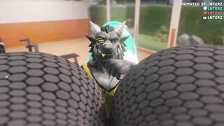 Gay Furry Animation with Hyper Inflation and Massive Growth