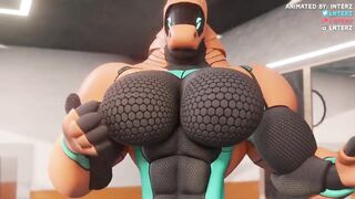 Gay Furry Animation with Hyper Inflation and Massive Growth