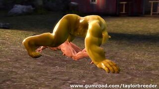 Muscle Red Riding Hood Fucked Rough by Chris Redfield Orc
