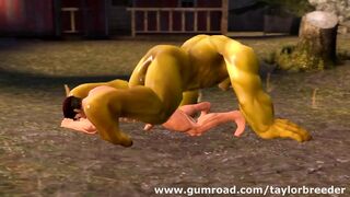 Muscle Red Riding Hood Fucked Rough by Chris Redfield Orc