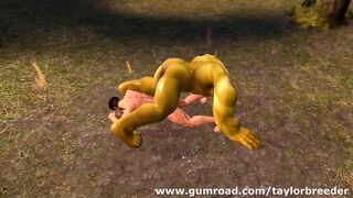 Muscle Red Riding Hood Fucked Rough by Chris Redfield Orc