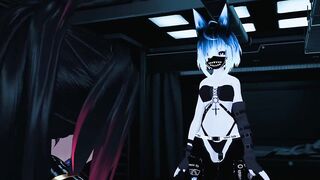 Femboy holo-doll gets wrecked in VRChat gangbang
