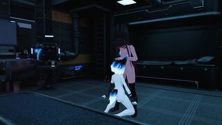 Femboy holo-doll gets wrecked in VRChat gangbang