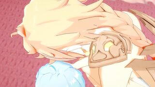 Aether Gets Destroyed by Chongyun’s Big Cock in Raw Yaoi Blowjob
