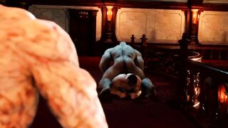 Evil Chris Redfield's huge cock destroys twinks in raw SFM gangbang orgy