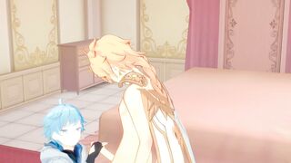 Genshin Impact Yaoi Aether and Chongyun brutal blowjob rough ass fuck