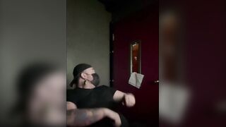 Chubby white ass saluting and shaking in adult arcade
