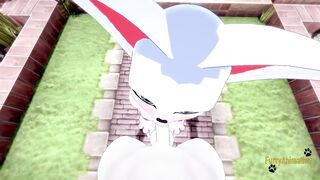 Digimon furry yaoi Cinderace Gatomon rough blowjob and brutal fucked creampie