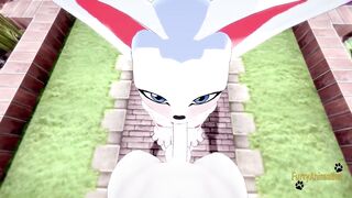 Digimon furry yaoi Cinderace Gatomon rough blowjob and brutal fucked creampie