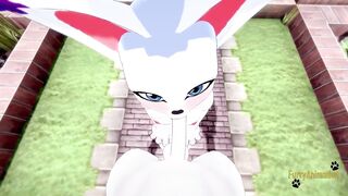 Digimon furry yaoi Cinderace Gatomon rough blowjob and brutal fucked creampie