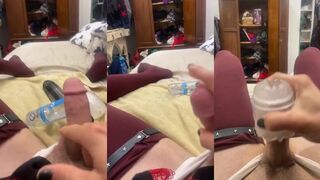 Femboy DaniI ruined by thick cumshots loud moaning leggings stockings