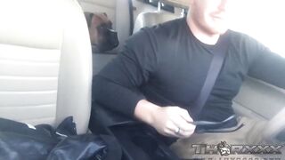 Jerking in Car Thor Johnson Big Uncut Cock Driving Solo