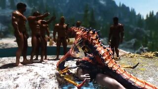 Monster cock pulverizes brunette in brutal doggystyle gangbang