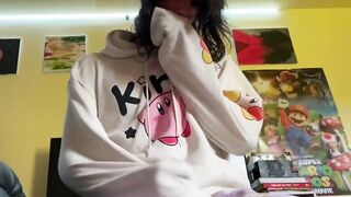 Femboy drools on daddy’s precum while moaning in cute pajamas