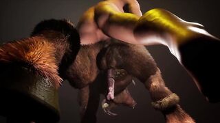 Minotaur rips human apart with monstrous cock deep in rough anal