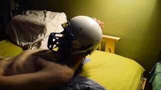 Football player jockstrap self facial cum in mouth twerk twink twink