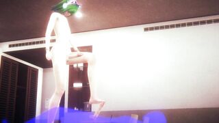 Green hair twink gets ass wrecked in yaoi femboy anal