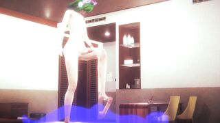 Green hair twink gets ass wrecked in yaoi femboy anal