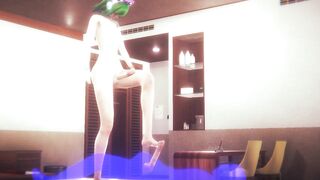 Green hair twink gets ass wrecked in yaoi femboy anal