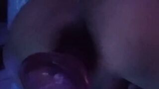 Cute femboy gushes after filling dildo with golden shower then wrecking himself raw