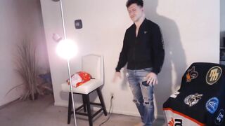 HUNK tears off clothes then gushes thick cum across his flexing body