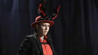 Black Rabbit Cosplay Solo feet wrecked public out in the open
