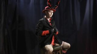 Black Rabbit Cosplay Solo feet wrecked public out in the open