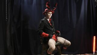 Black Rabbit Cosplay Solo feet wrecked public out in the open