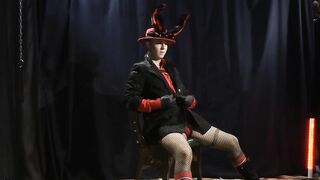 Black Rabbit Cosplay Solo feet wrecked public out in the open