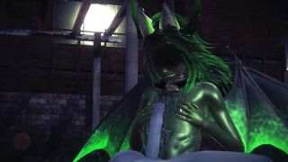 Dragon and Tanuki Stretch Park Threesome Creampie Fursuit Furry