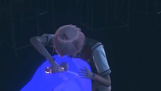 Femboy Destroyed by Two Boys in Rough Threesome Creampie
