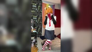 Schoolgirl femboy destroyed by brutal fuck machine anal breakdown