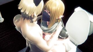 Link Gutted in Toilet by Feral Catboy Rough Creampie Twink