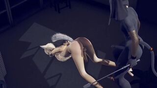 Anubis the Dog and Fox get ruined in brutal bdsm yaoi yiff