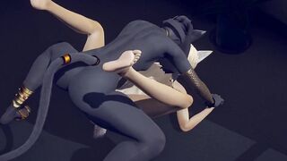 Anubis the Dog and Fox get ruined in brutal bdsm yaoi yiff