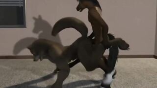 Fox & Horse gangbanged by giant cocks brutal hardcore sex