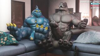 Dino and Shark Muscle Growth Makes Him A Huge Gay Cock Daddy