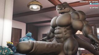 Dino and Shark Muscle Growth Makes Him A Huge Gay Cock Daddy