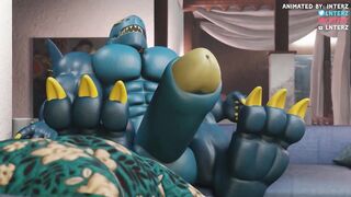Dino and Shark Muscle Growth Makes Him A Huge Gay Cock Daddy