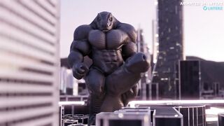 Giant dinosaur grows massive meaty cock in gay animation
