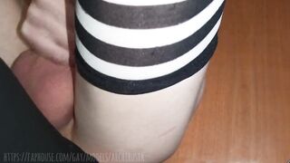 Femboy worships daddy's thick cock in adidas sneaker fetish