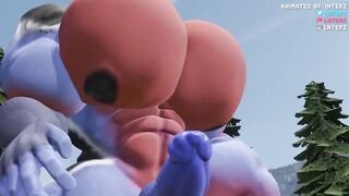 Cerberus Muscle and Hyper Magic Rock Growth Animated Choked Daddy