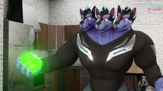 Cerberus Muscle and Hyper Magic Rock Growth Animated Choked Daddy