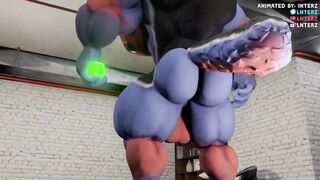 Cerberus Muscle and Hyper Magic Rock Growth Animated Choked Daddy