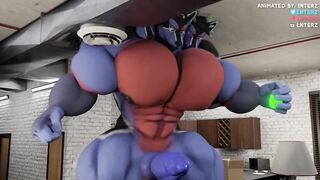 Cerberus Muscle and Hyper Magic Rock Growth Animated Choked Daddy