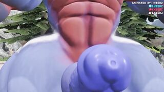 Cerberus Muscle and Hyper Magic Rock Growth Animated Choked Daddy