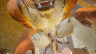 Gay tiger chokes twink with throbbing cock raw POV