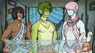 BFFs Gangbang in Visual Novel Threesome with Monster Boy Cumshots
